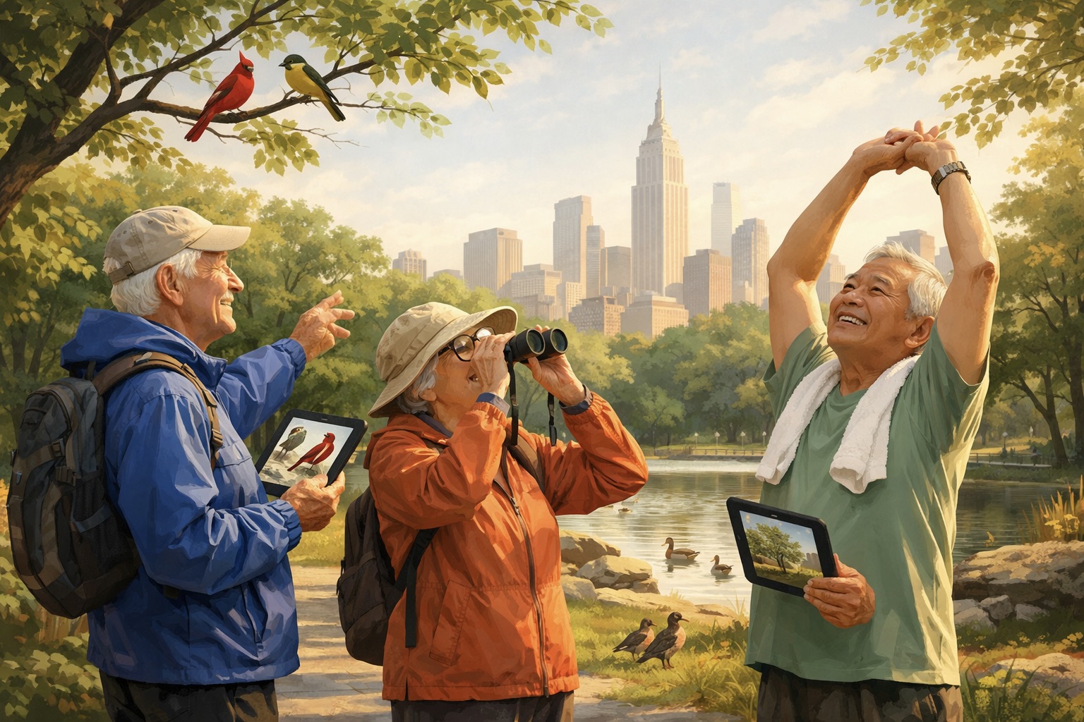 센트럴 파크에서 자연 감상하기