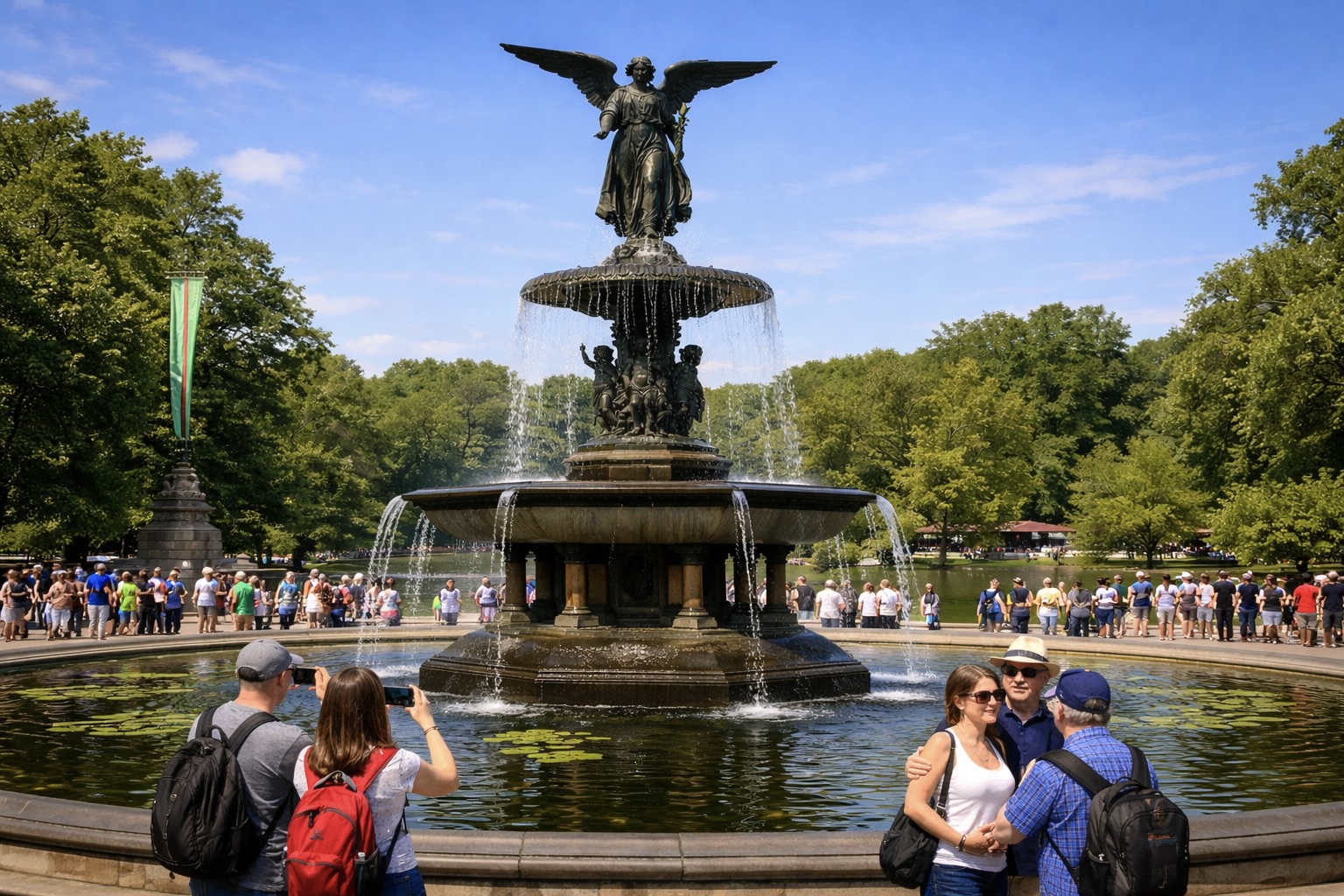 Central Park Bethesda Fountain Central Park Bethesda Fountain angel statue NYC