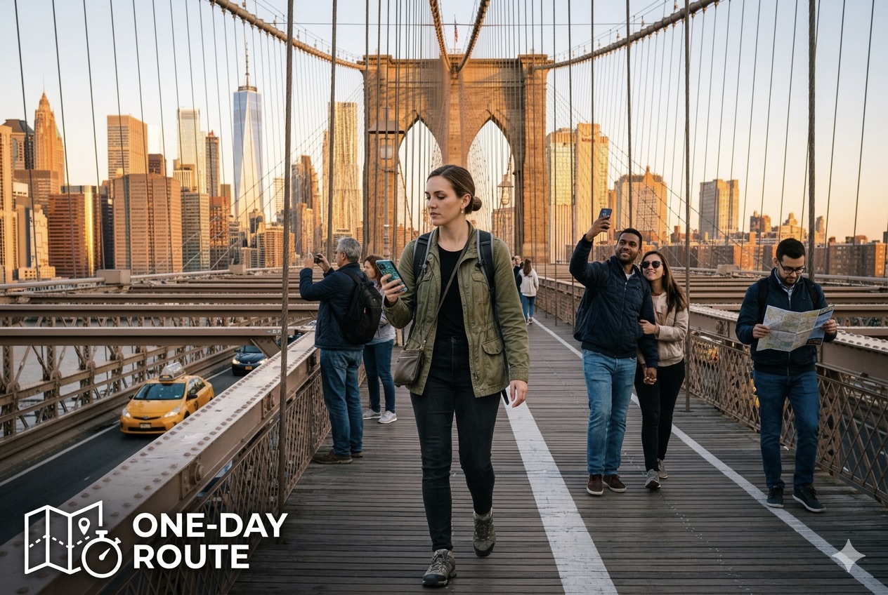 A Practical One-Day NYC Route NYC one day travel route — safe sightseeing itinerary for tourists in New York City