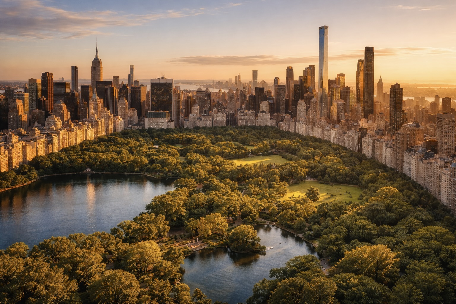 뉴욕 센트럴파크 전경 맨해튼 빌딩 숲