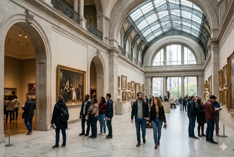 NYC museums guide – interior view of a grand New York City museum