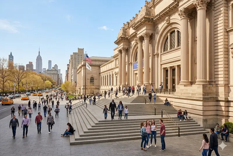 NYC museums overview – exterior view of New York museum buildings
