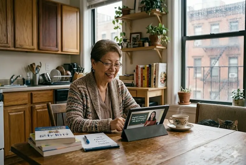 korean-senior-woman-online-class-kitchen